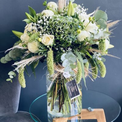 White Bouquet in Glass