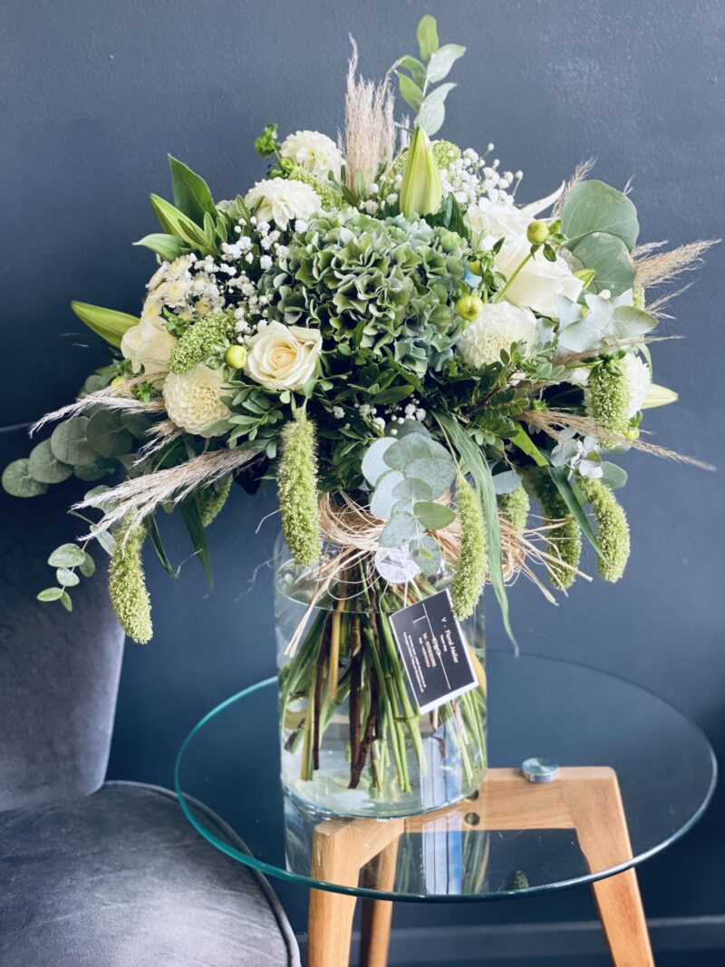 White Bouquet in Glass