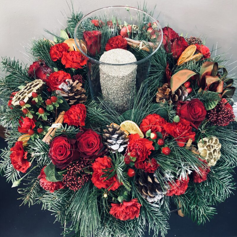 Red Christmas Centrepiece