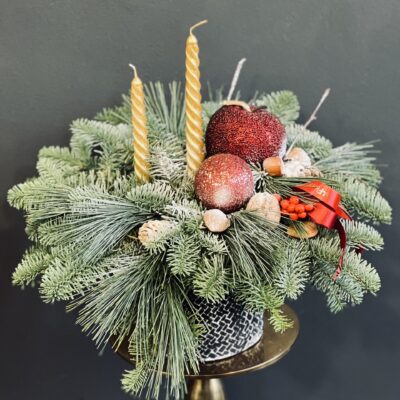 Christmas Arrangement With Candles