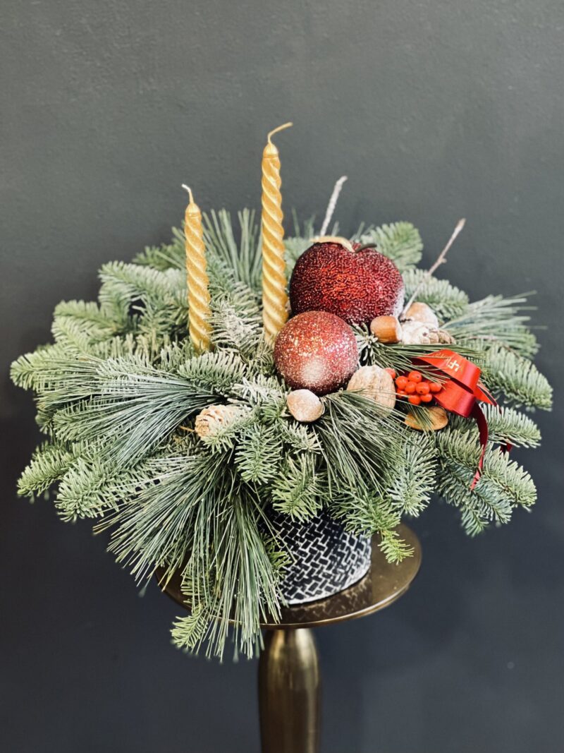 Christmas Arrangement With Candles