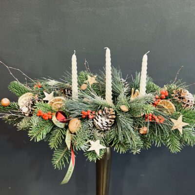 Long Arrangement with Candles
