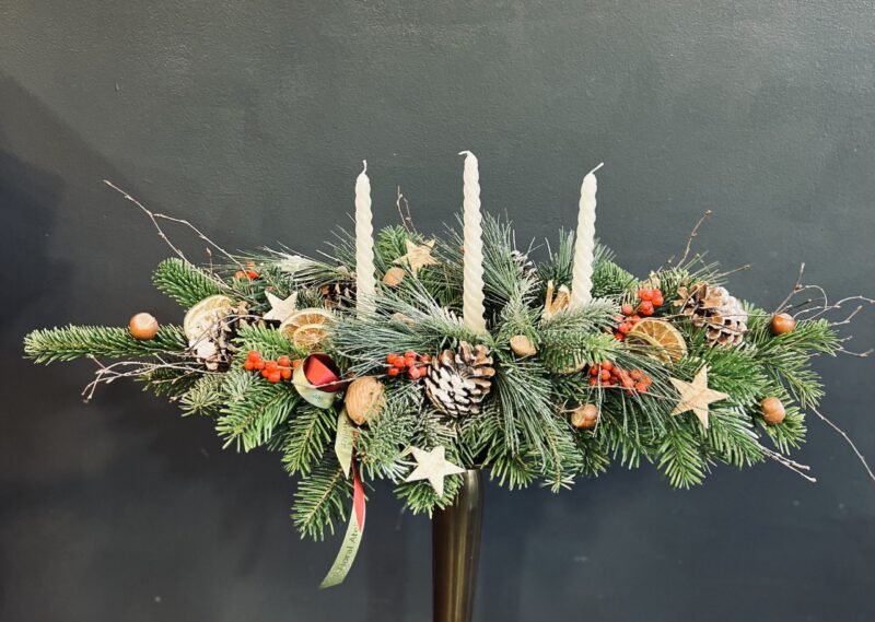 Long Arrangement with Candles